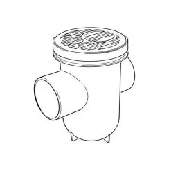 Back Inlet Bottle Gully With Black Round Grid - 110mm