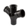 Soil & Vent Double Branch - 110mm X 112.1/2° Black -Plumbing Supply Store 110 mm x 112 12 double branch polypipe soil vent black min 16165 P 1