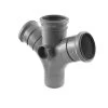 Soil & Vent Double Branch - 110mm X 112.1/2° Grey -Plumbing Supply Store 110 mm x 112 12 double branch polypipe soil vent grey min 13018 P 1