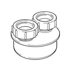 Waste Pipe Adaptor - 110mm X 40mm & 40mm Double Equal