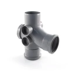 Soil & Vent Access Branch - 110mm X 92.1/2° Grey -Plumbing Supply Store 110 mm x 91 1 2 access branch 4 boss equal floplast soil min 12996 P 2