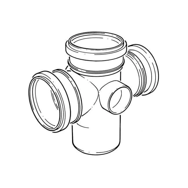 Soil Drain Double Branch - 110mm X 92.1/2° Black 4 Soil Drain Double Branch - 110mm X 92.1/2° Black - Image 2