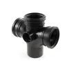 Soil Drain Double Branch - 110mm X 92.1/2° Black 2 Soil Drain Double Branch - 110mm X 92.1/2° Black -Plumbing Supply Store 110 mm x 92 12 double branch floplast soil vent black min 16164 P 1