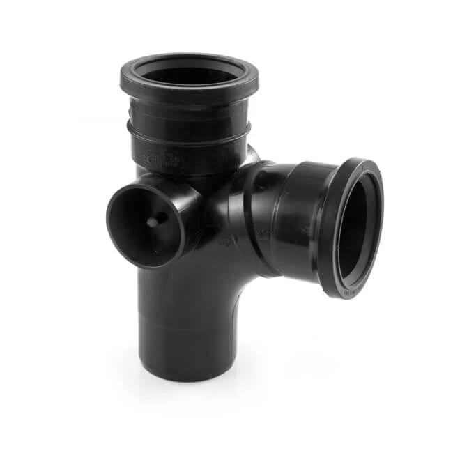 Soil Pipe Drainage Branch Tee - 110mm X 92.1/2° Black 4 Soil Pipe Drainage Branch Tee - 110mm X 92.1/2° Black - Image 2
