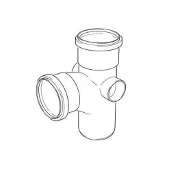 Soil Pipe Drainage Branch Tee - 110mm X 92.1/2° Black