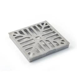 Square Hopper Drain Grid - 150mm (6") Aluminium