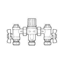4 In 1 Thermostatic Mixing Valve TMV 2/3 - 22mm -Plumbing Supply Store 4 in 1 thermostatic mixing valve tmv 2 3 22mm v2 13509 L 1