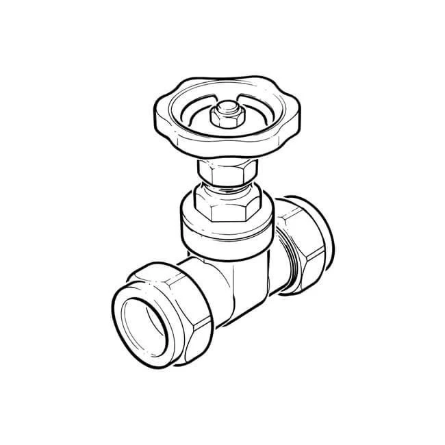 Wheelhead Gate Valve - 42mm Compression DZR BS 5154 4 Wheelhead Gate Valve - 42mm Compression DZR BS 5154 - Image 2