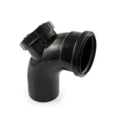 Soil & Vent Single Socket Access Bend - 110mm Black