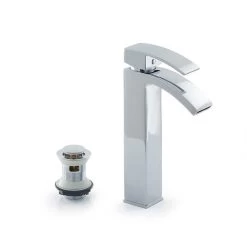 Alice High Monobloc Basin Mixer Tap & Clicker Waste
