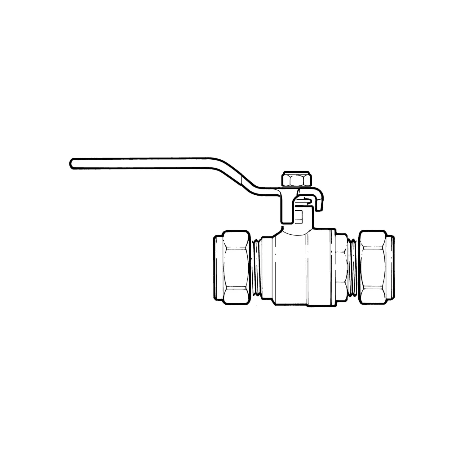 Ball Valve - 28mm Compression Blue Lever Handle 4 Ball Valve - 28mm Compression Blue Lever Handle - Image 2