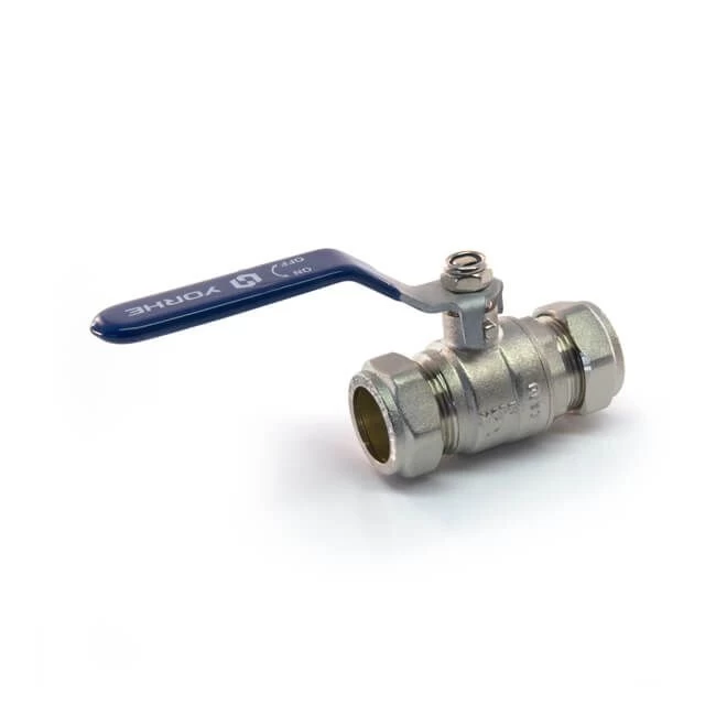 Ball Valve - 28mm Compression Blue Lever Handle 3 Ball Valve - 28mm Compression Blue Lever Handle