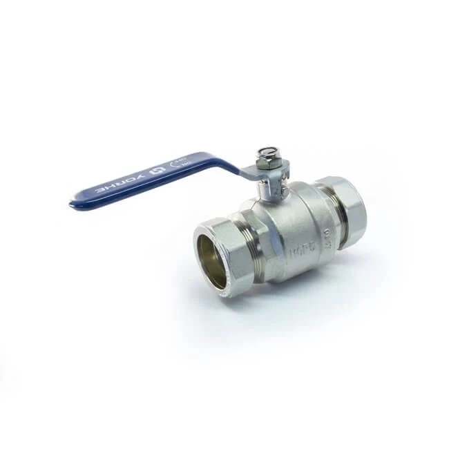 Ball Valve - 54mm Compression Blue Lever Handle 3 Ball Valve - 54mm Compression Blue Lever Handle