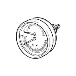 Pressure & Temp. Gauge - 80mm, 6 Bar, Rear Entry