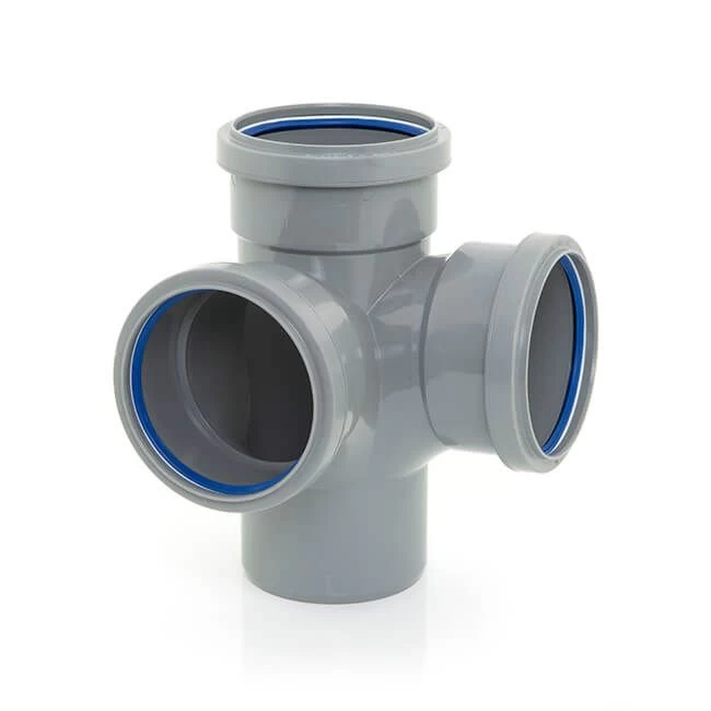 Corner Branch Ring Seal Triple Socket Grey - 110mm 3 Corner Branch Ring Seal Triple Socket Grey - 110mm