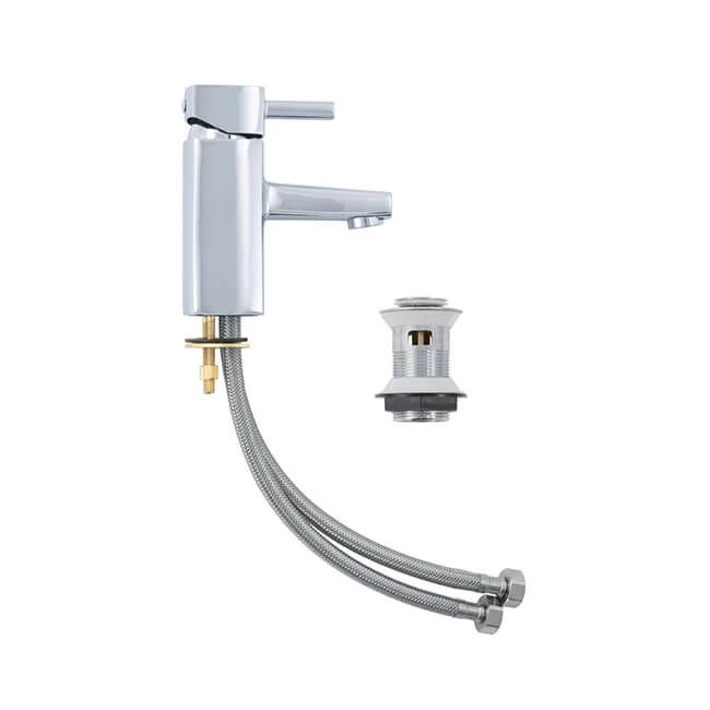 Cressida Monobloc Basin Mixer Tap & Clicker Waste 4 Cressida Monobloc Basin Mixer Tap & Clicker Waste - Image 2
