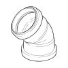 Double Socket Bend 110mm X 135° Black 2 Double Socket Bend 110mm X 135° Black -Plumbing Supply Store double socket bend 110mm x 135 black 25238 25238 l 1