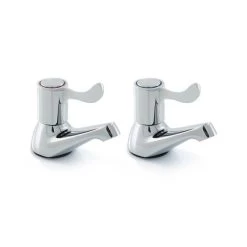 Emilia Quarter Turn Lever Head Bath Taps, Pair
