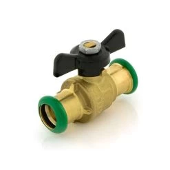 Full Bore Ball Valve - 22mm Press-fit, Butterfly Handle