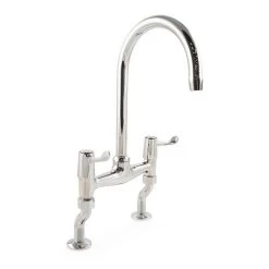 ‘H’ Sink Mixer Tap Quarter Turn Lever Handles - Chrome