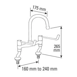 ‘H’ Sink Mixer Tap Quarter Turn Lever Handles - Chrome 7 ‘H’ Sink Mixer Tap Quarter Turn Lever Handles - Chrome -Plumbing Supply Store h sink mixer 3in 76 mm lever handles chrome plated min 15205 L 1