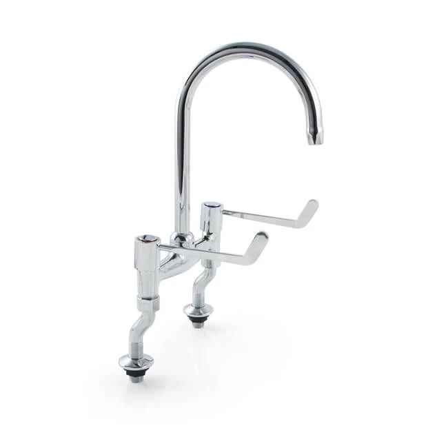 ‘H’ Sink Mixer Tap 6" Lever Handles - Chrome 4 ‘H’ Sink Mixer Tap 6" Lever Handles - Chrome - Image 2