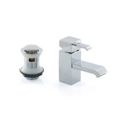 Helena Mono Basin Mixer Tap & Clicker Waste