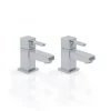 Mariana Square Quarter Turn Lever Head Basin Taps, Pair