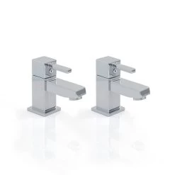 Mariana Square Quarter Turn Lever Head Bath Taps, Pair