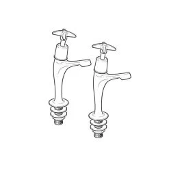 Modern Cross Head High Neck Sink Taps, Pair - 1/2" -Plumbing Supply Store modern cross head high neck sink tap min 19418 L 1
