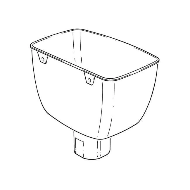 Half Round Gutter Medium Hopper Head - White 4 Half Round Gutter Medium Hopper Head - White - Image 2
