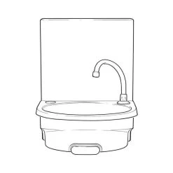 Push-front Handwash Station, Oval & Splashback 400mm -Plumbing Supply Store push front handwash station oval splashback 400mm 23735 8 min 23735 L 1