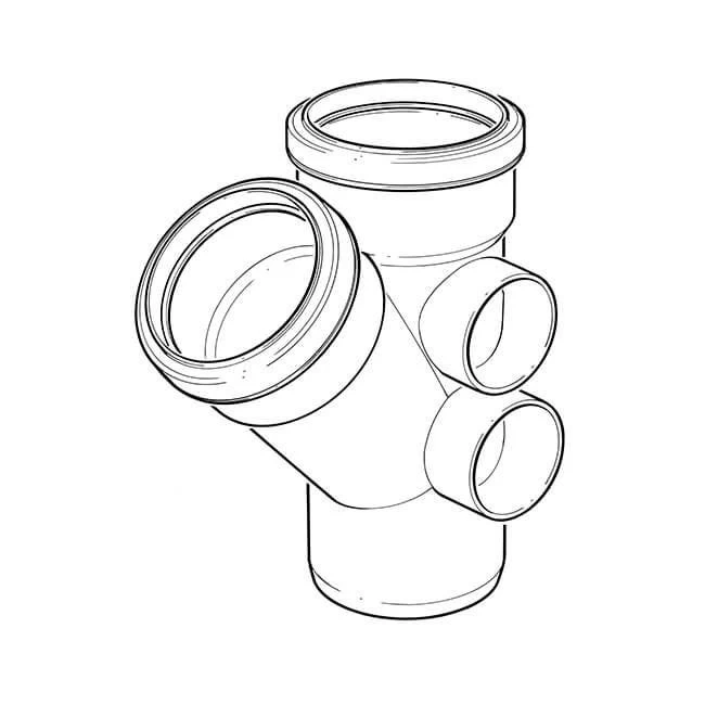 Single Branch Equal - 110mm X 135° Grey 4 Single Branch Equal - 110mm X 135° Grey - Image 2