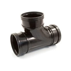 Soil & Vent Equal Triple Socket Branch 110mm Black -Plumbing Supply Store single branch equal triple socket black min 21935 P 2
