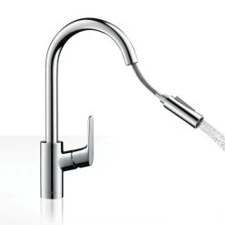 Hansgrohe Focus 240 Lever Tap With Pull-out Spray -Plumbing Supply Store single lever tap with pull out spray 3 8 24097 24097 P 3