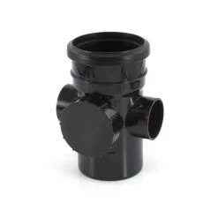 Soil & Vent Single Socket Access Pipe - 2 Boss Black -Plumbing Supply Store single socket access pipe 2 boss soil and vent black 2 min 23119 P 2