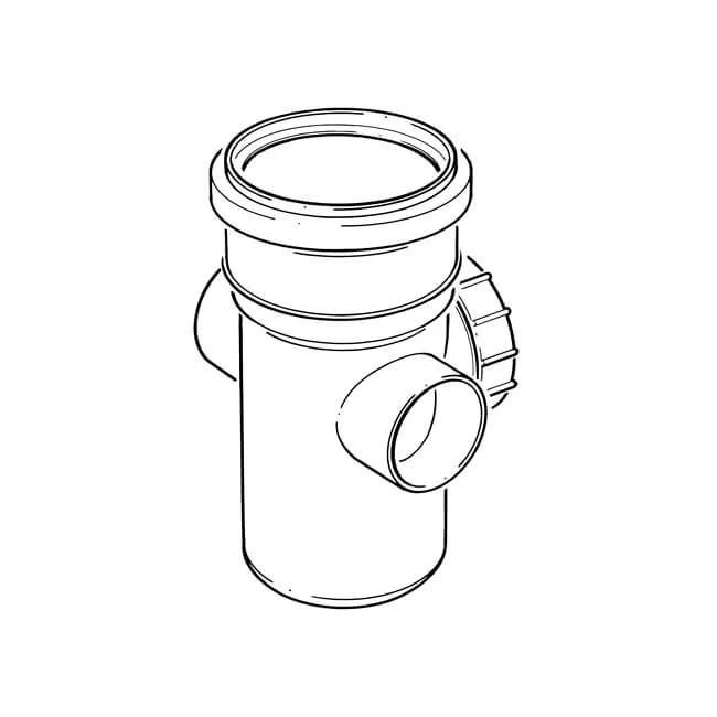 Soil & Vent Single Socket Access Pipe - 2 Boss Grey 4 Soil & Vent Single Socket Access Pipe - 2 Boss Grey - Image 2