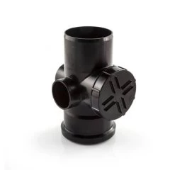 Soil & Vent Single Socket Access Pipe - 3 Boss Black -Plumbing Supply Store single socket access pipe 3 boss floplast soil vent black min 16150 P 2