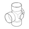 Solvent Weld Triple Socket Access Branch - 92.1/2° X 110mm Olive Grey -Plumbing Supply Store solvent weld triple socket access branch 921 2 x 110mm olive grey 24971 24971 l 1