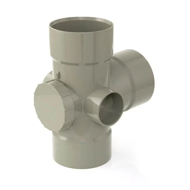 Solvent Weld Triple Socket Access Branch - 92.1/2° X 110mm Olive Grey 5 Solvent Weld Triple Socket Access Branch - 92.1/2° X 110mm Olive Grey - Image 3