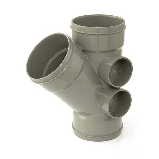 Solvent Weld Triple Socket Branch - 135° X 110mm Olive Grey 4 Solvent Weld Triple Socket Branch - 135° X 110mm Olive Grey - Image 2