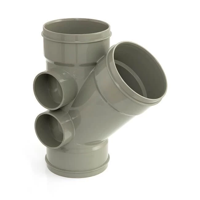 Solvent Weld Triple Socket Branch - 135° X 110mm Olive Grey 5 Solvent Weld Triple Socket Branch - 135° X 110mm Olive Grey - Image 3