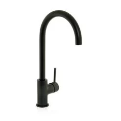 Swan Neck Sink Mixer Tap - Matt Black