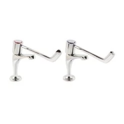 Taps With 6" Levers, Pair - Chrome