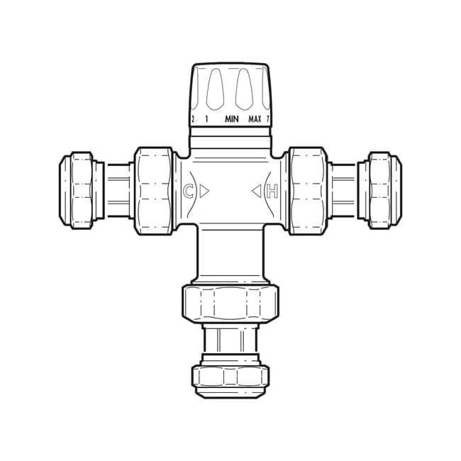 Caleffi Tempering Valve Safety Temperature Reduction - 22mm 3 Caleffi Tempering Valve Safety Temperature Reduction - 22mm