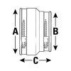 Universal Adaptor - 120 To 135mm X 100 To 115mm X 100mm -Plumbing Supply Store universal adaptor a 120 135 mm b 100 115 mmc 100 mm polypipe 7 min 11259 L 1